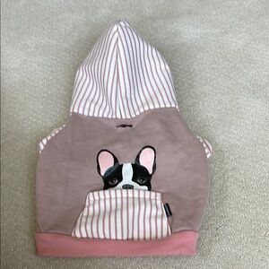 Pink and White Striped Dog Hoodie